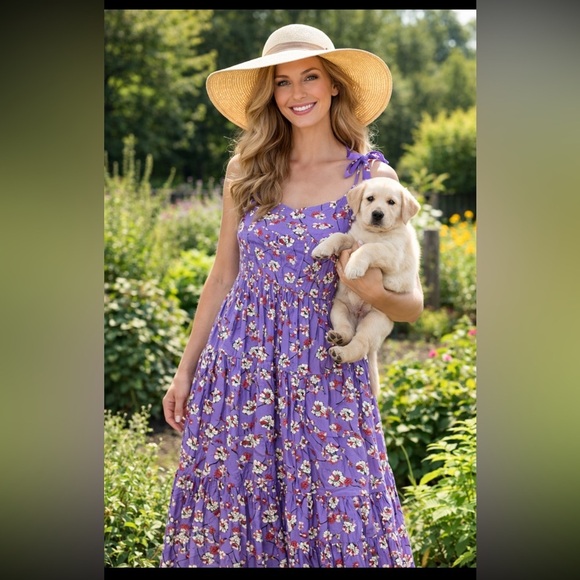 Sur la Vague Dresses & Skirts - SLV Sur la Vague Florence purple floral maxi dress